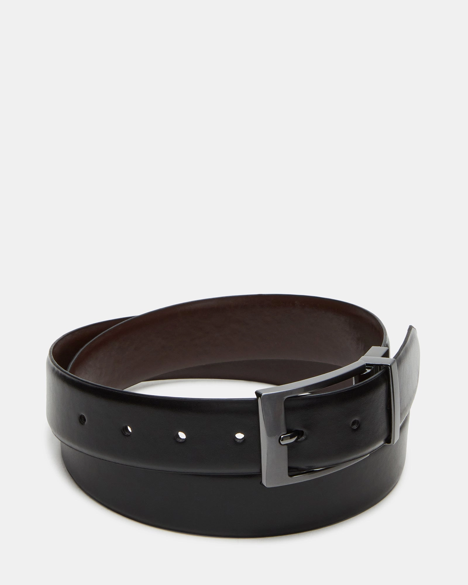MEN'S REVERSIBLE BURNISHED BELT BLACK/BROWN