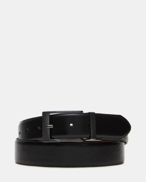 MEN'S REVERSIBLE BURNISHED BELT BLACK/BROWN