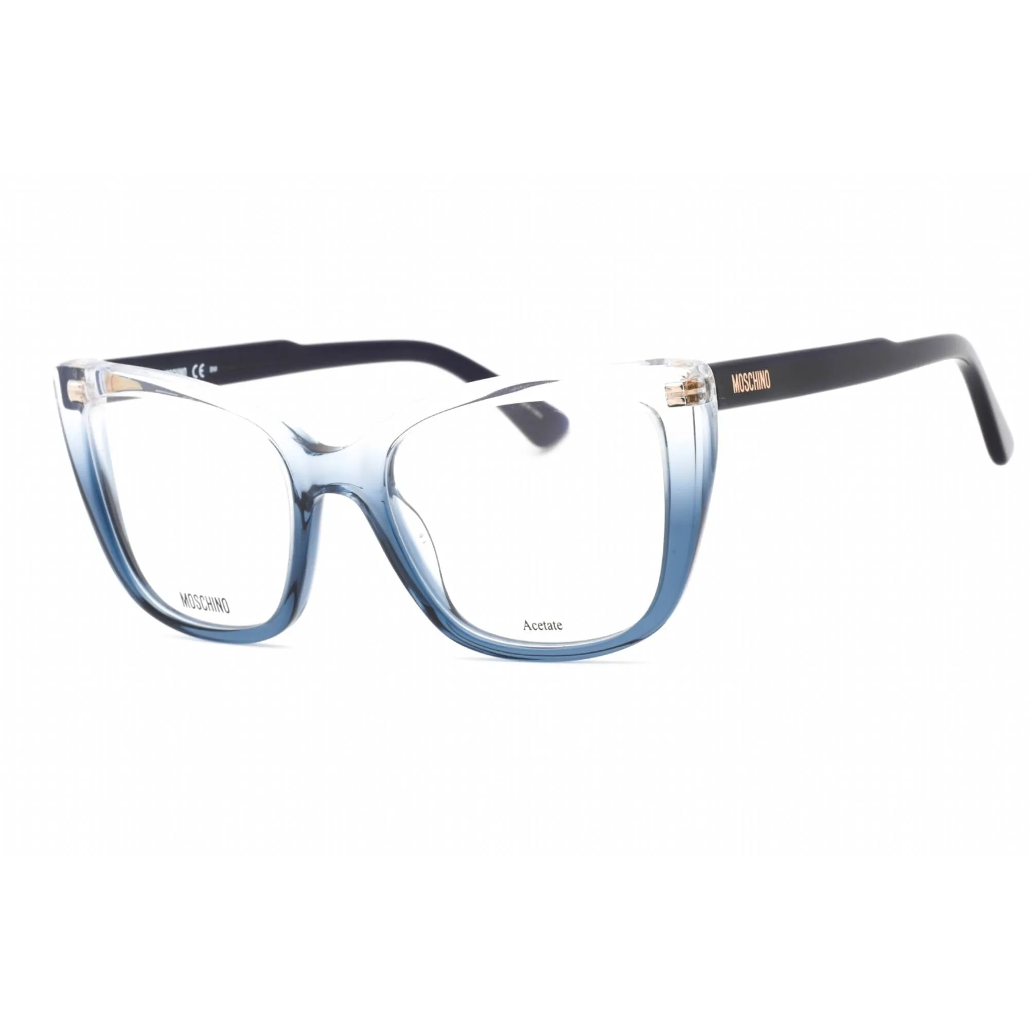 Moschino Women's Eyeglasses - Crystal Blue Plastic Cat Eye Frame | MOS603 0QM4 00