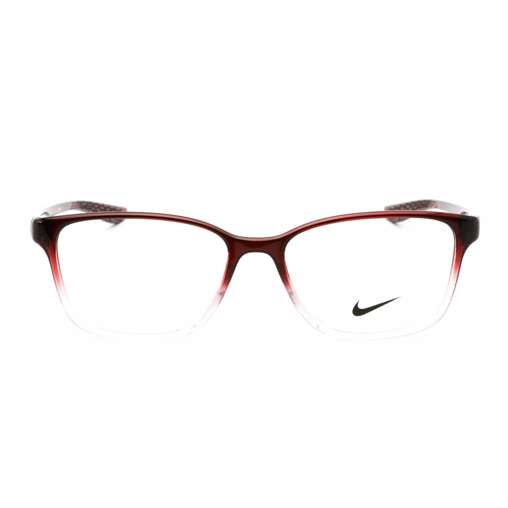 Nike Women's Eyeglasses - Rectangular Dark Beetroot Fade Plastic Frame | NIKE 7027 609
