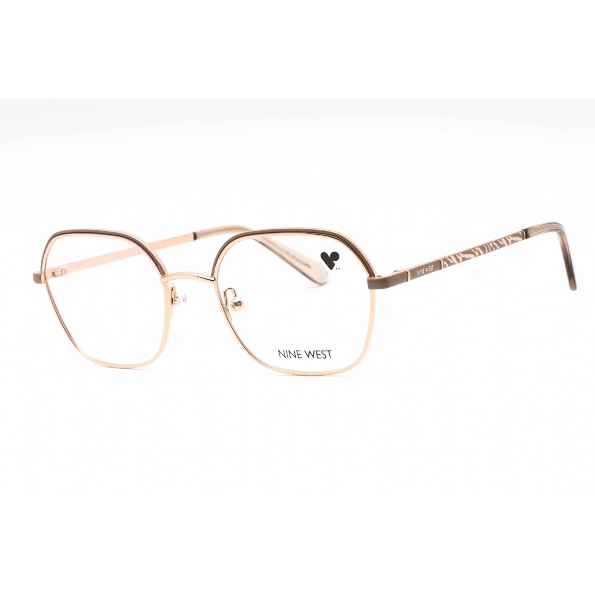 Nine West Women's Eyeglasses - Mushroom/Rose Gold Geometric Metal Frame | NW1103 275