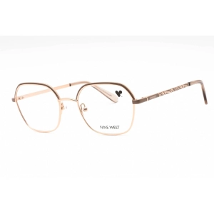 Nine West Women's Eyeglasses - Mushroom/Rose Gold Geometric Metal Frame | NW1103 275