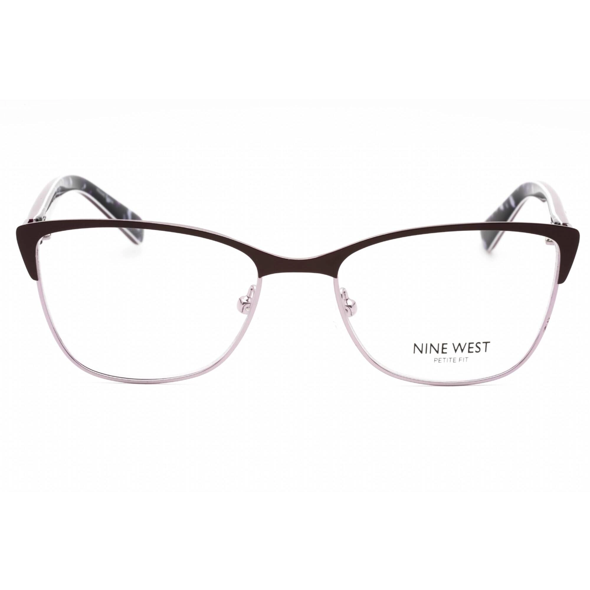 Nine West Women's Eyeglasses - Satin Solid Plum Cat Eye Metal Frame | NW8011 505