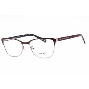 Nine West Women's Eyeglasses - Satin Solid Plum Cat Eye Metal Frame | NW8011 505