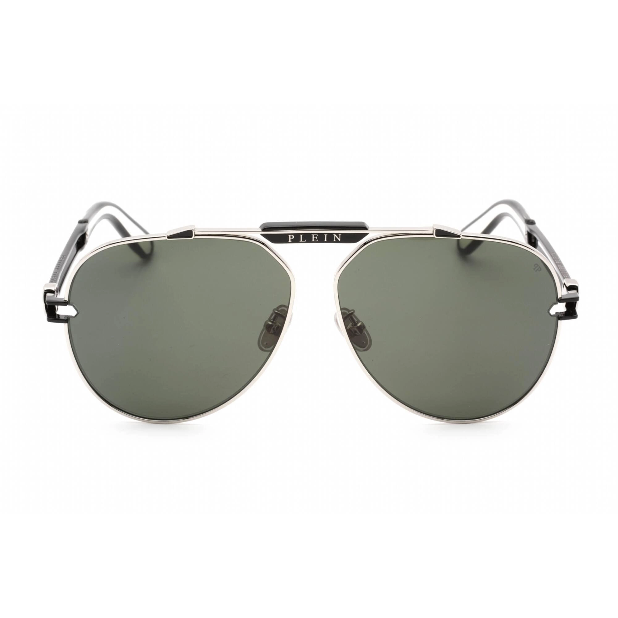 Philipp Plein Women's Sunglasses - Shiny Palladium Metal Aviator Frame | SPP048M 0583