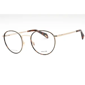 Police Women's Eyeglasses - Tortoise Gold Metal Round Full Rim Frame | VPLL29E 0300