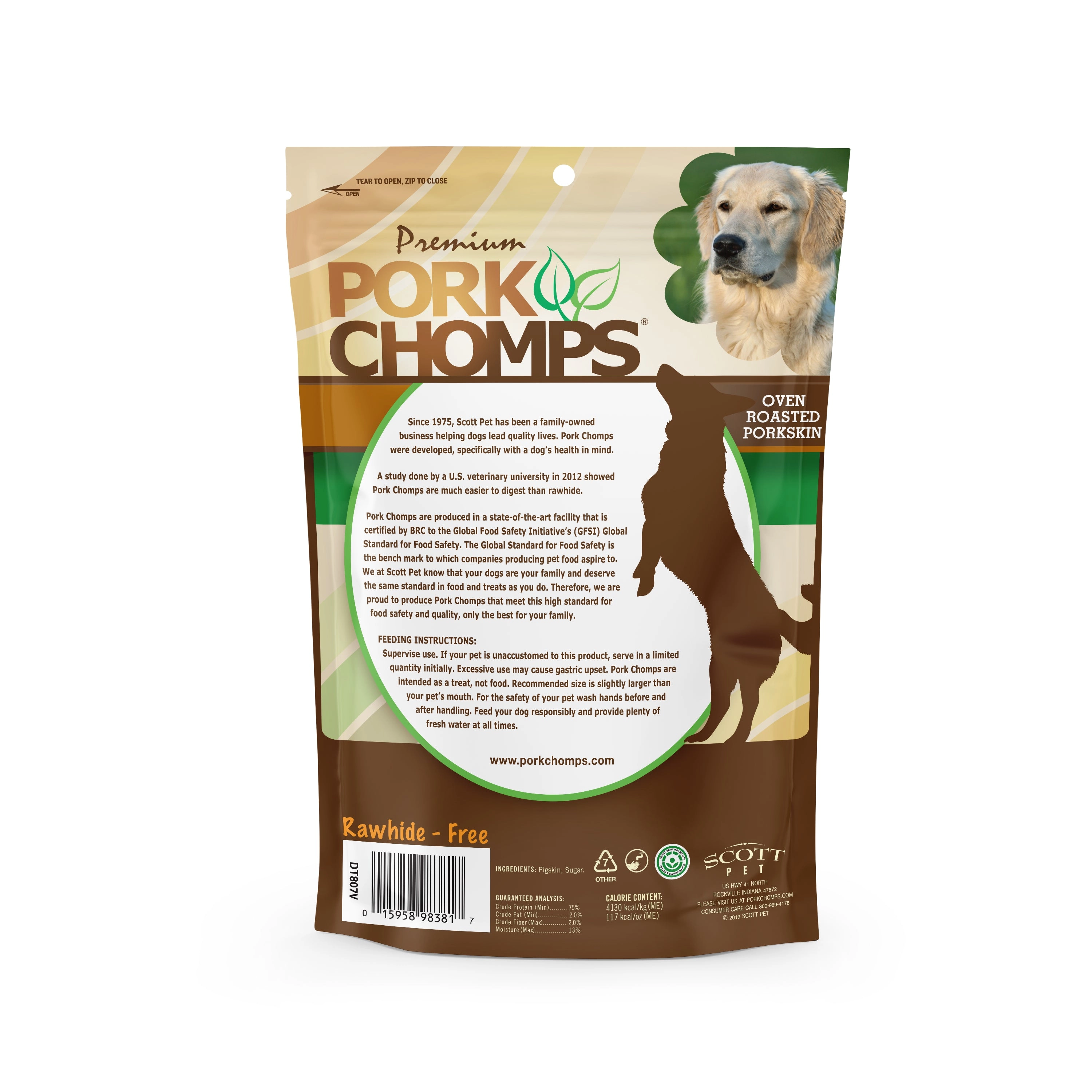 Pork Chomps 6-inch Roasted Twists, 4 count Dog Chews