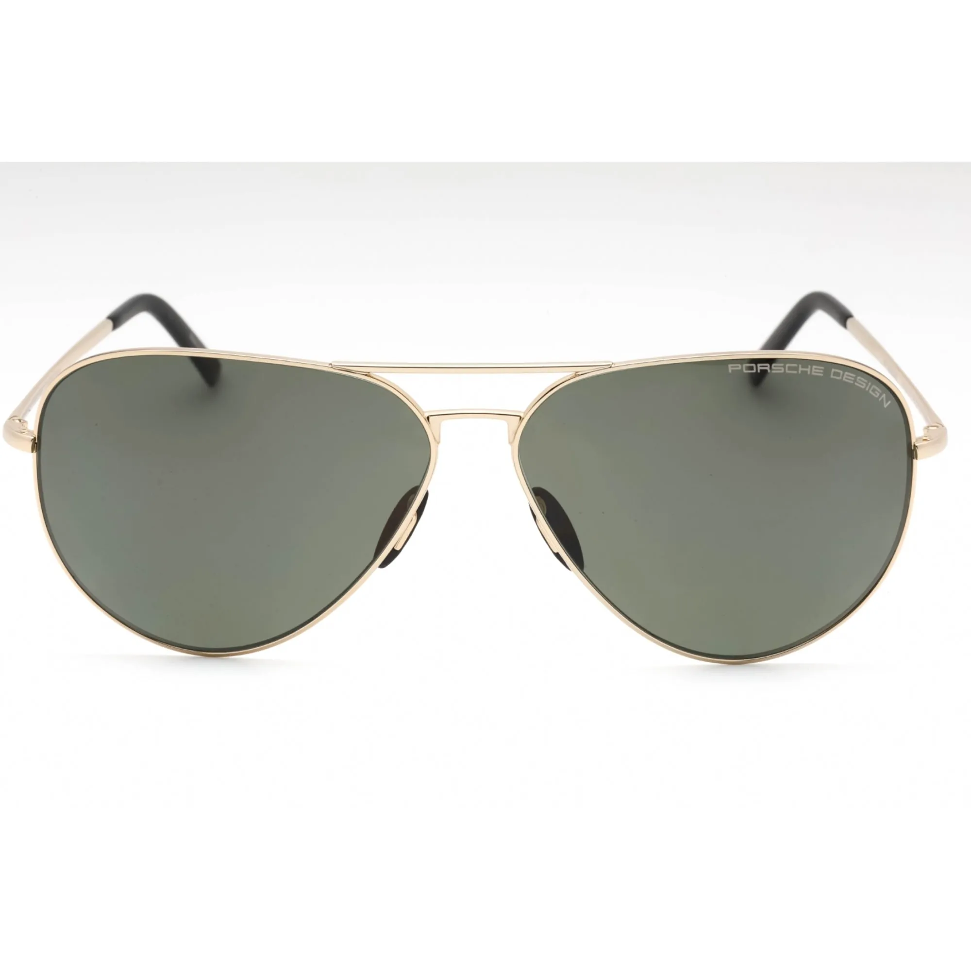 Porsche Women's Sunglasses - Gold Metal Aviator Full Rim Frame Green Lens | P8508 A