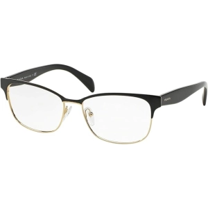 Prada Women's Eyeglasses - Black Gold Rectangular Frame | PRADA 0PR 65RV QE31O155