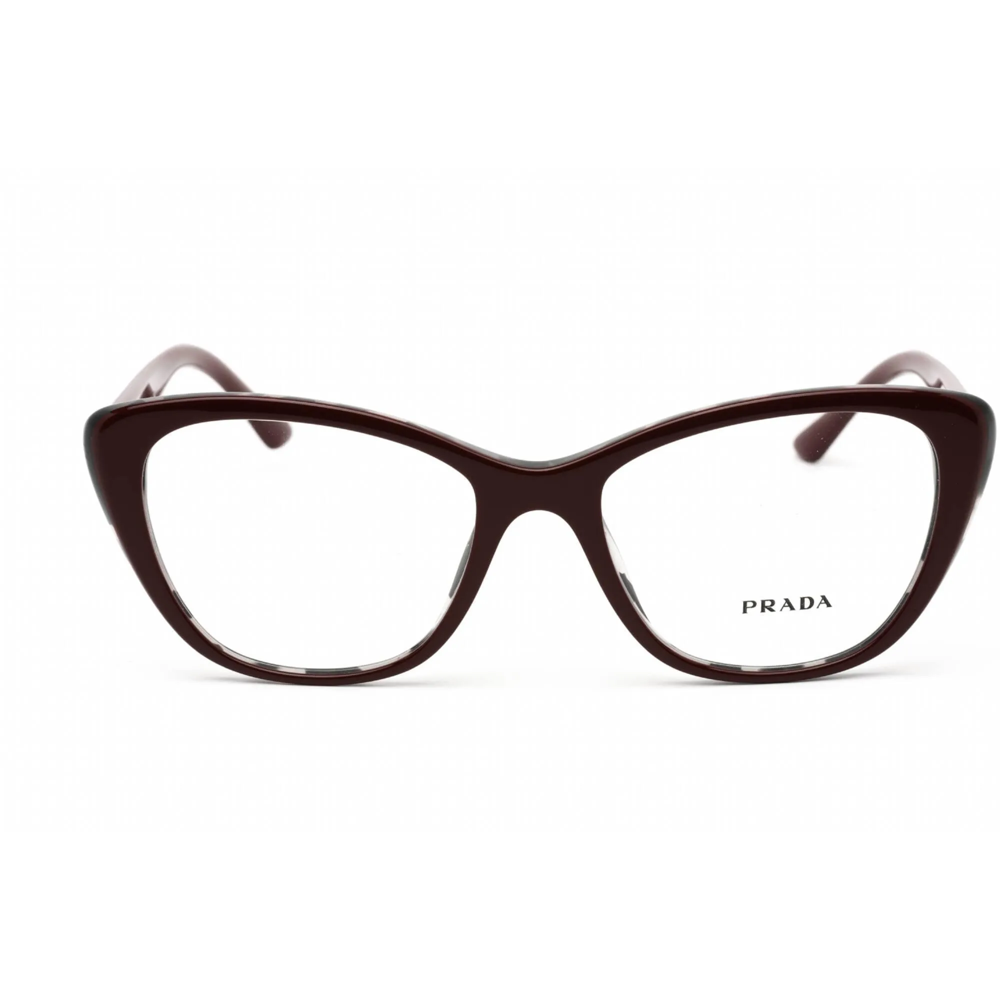 Prada Women's Eyeglasses - Bordeaux/Grey Havana Plastic Cat Eye | 0PR 04WV 07H1O1