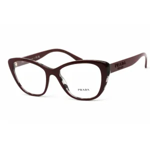 Prada Women's Eyeglasses - Bordeaux/Grey Havana Plastic Cat Eye | 0PR 04WV 07H1O1
