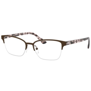 Prada Women's Eyeglasses - Cocoa Metal Half Rim Cat Eye | PRADA 0PR 61XV ROU1O152