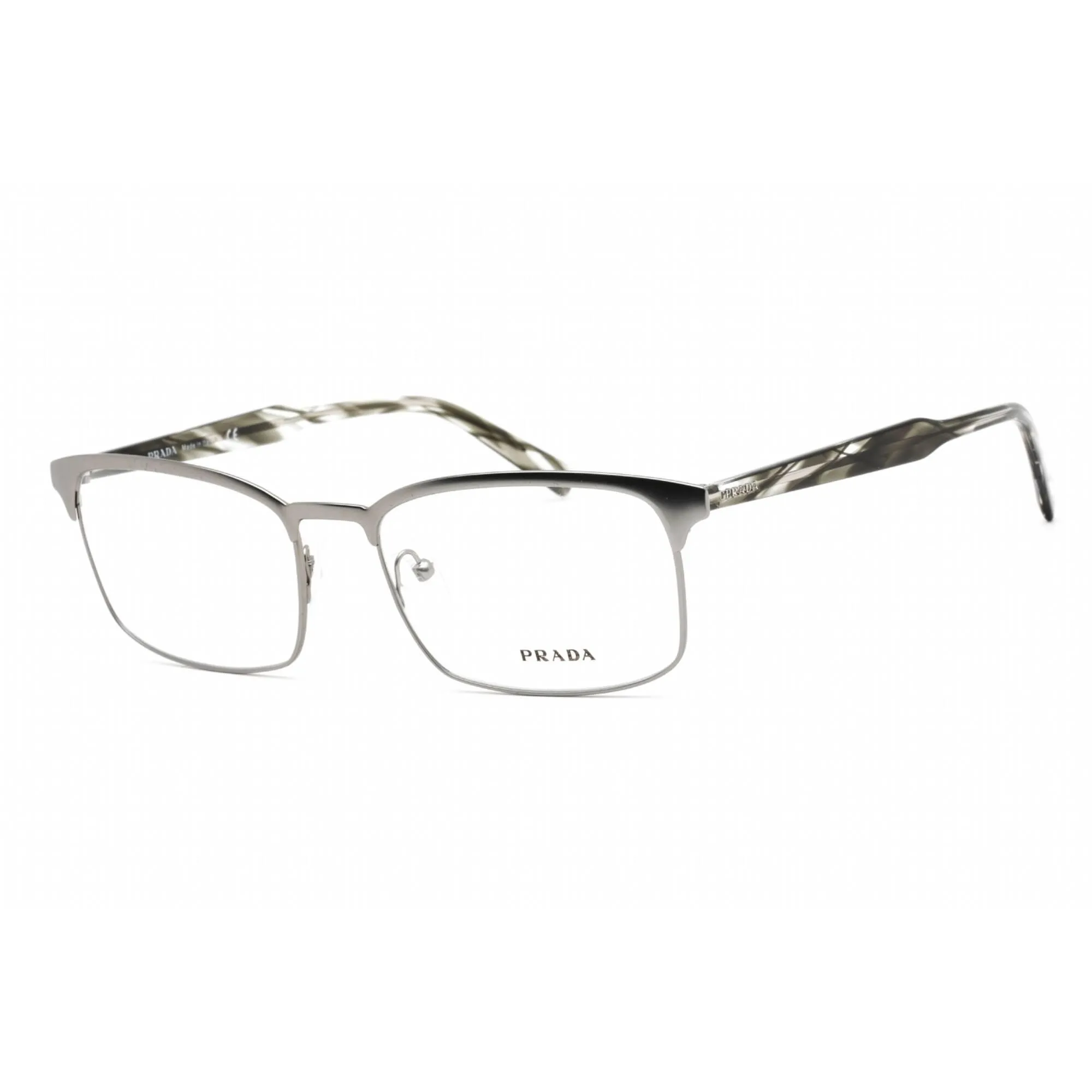 Prada Women's Eyeglasses - Matte Gunmetal Grey Metal Cat Eye Frame | 0PR 54WV 7CQ1O1