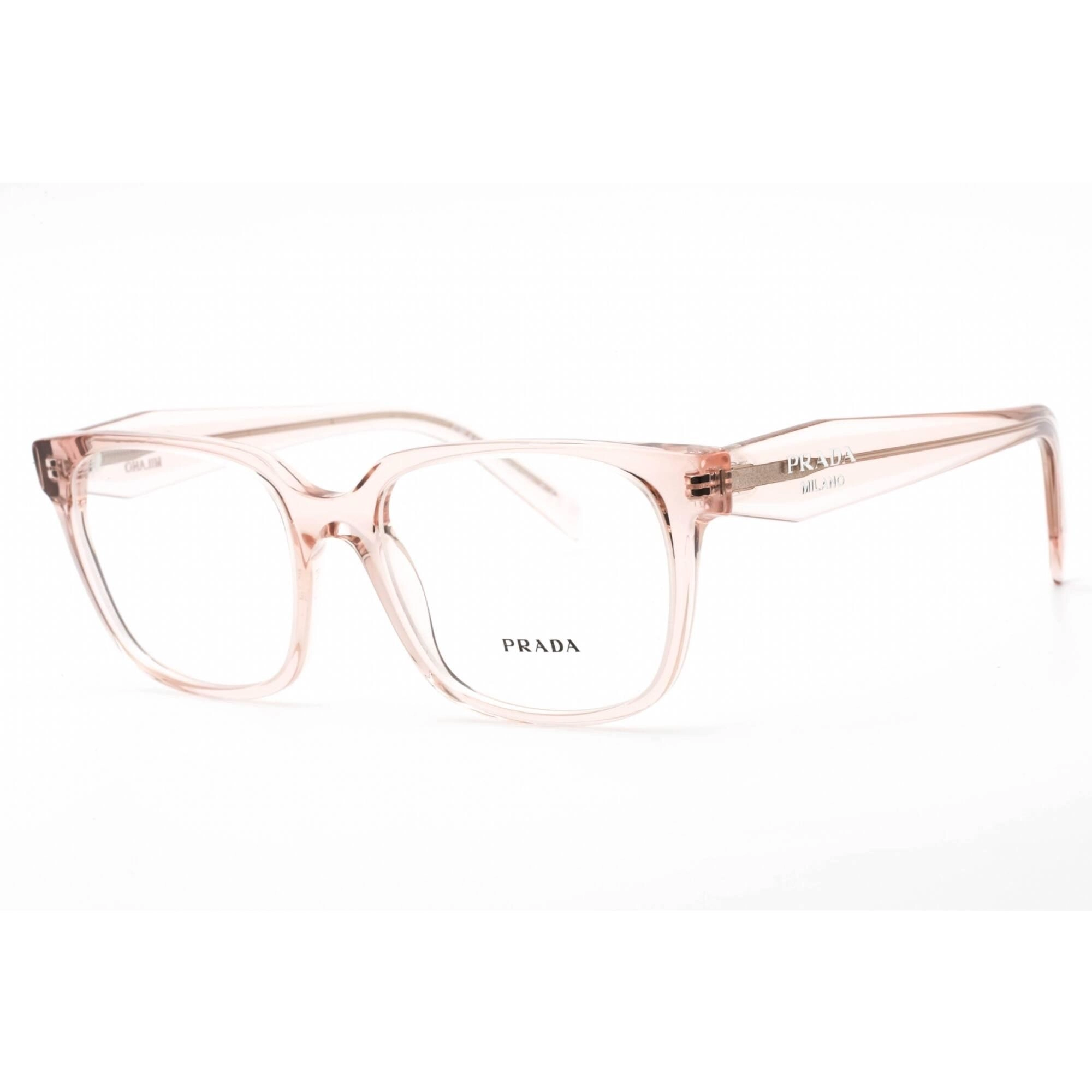 Prada Women's Eyeglasses - Rectangular Crystal Pink Plastic Frame | 0PR 17ZV 15J1O1