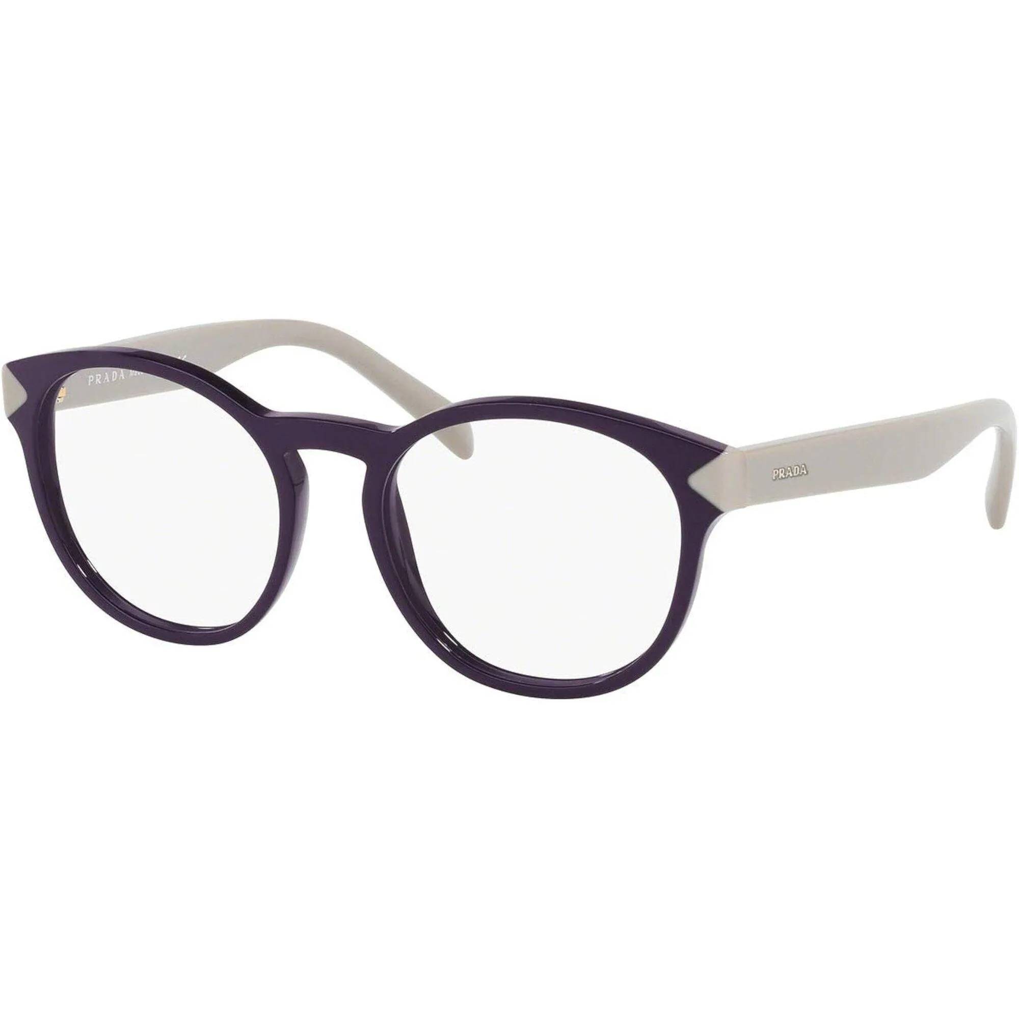 Prada Women's Eyeglasses - Violet Plastic Full Rim Round Frame | PRADA 0PR 16TV VIN1O1