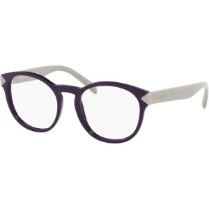 Prada Women's Eyeglasses - Violet Plastic Full Rim Round Frame | PRADA 0PR 16TV VIN1O1