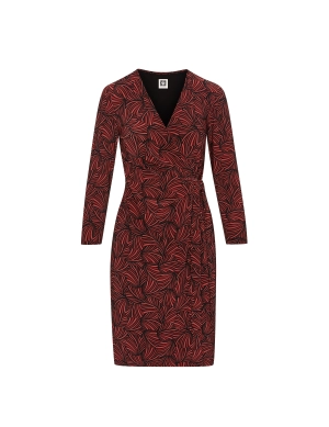 Printed Faux Wrap Dress- Sale