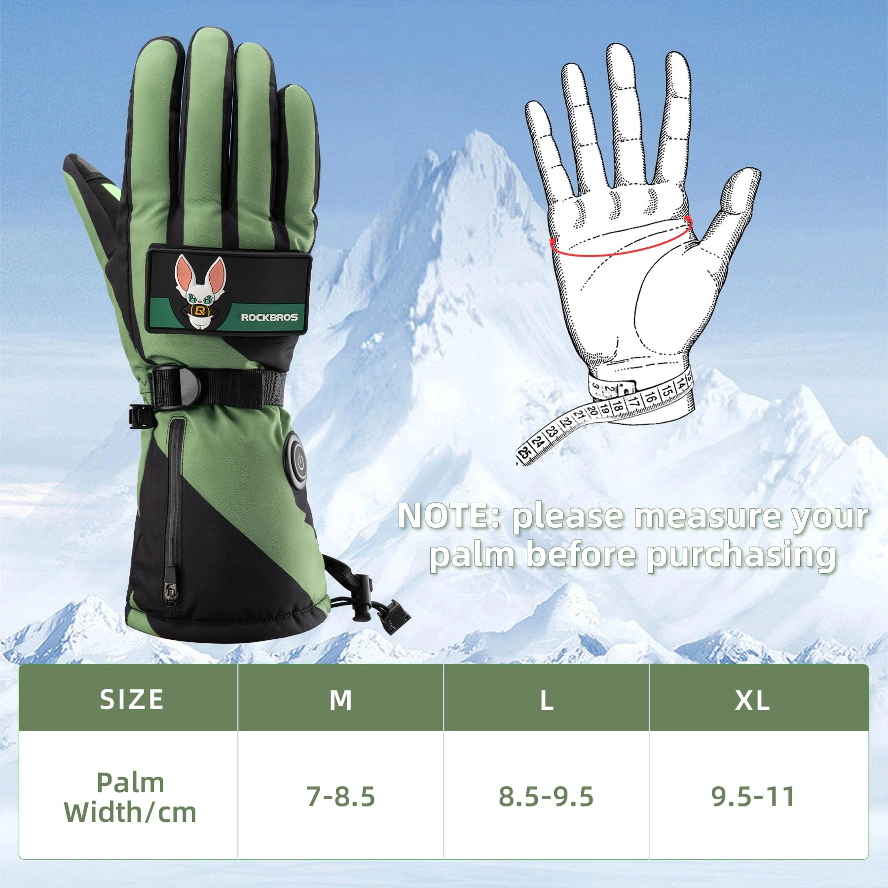 ROCKBROS Heated Gloves, Rechargeable Winter Touchscreen Hand Warmers for Men  Women