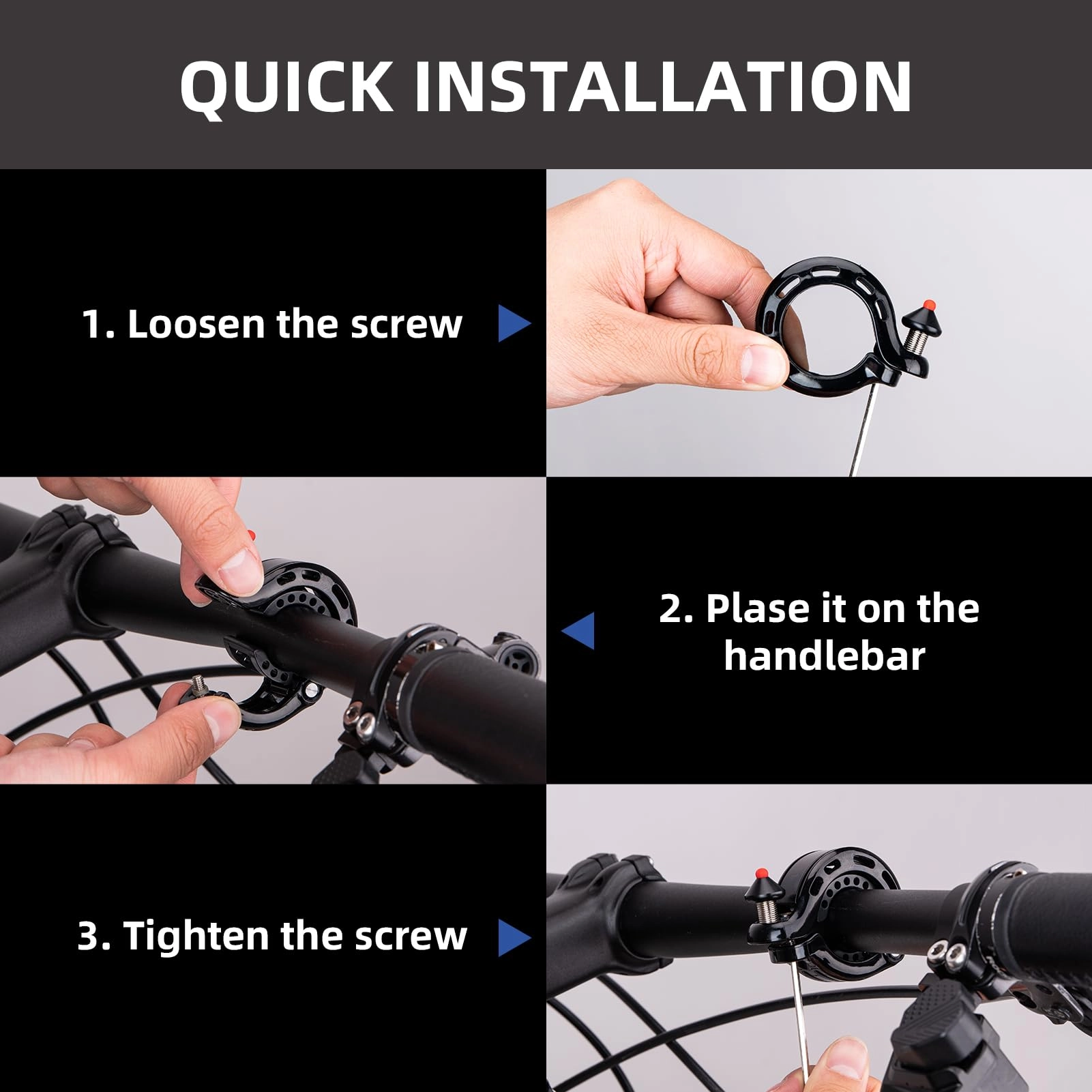ROCKBROS Hidden Bike Bell Clear Loud Sound 22.2/25.4/31.8mm Bars 100DB Bike Horn