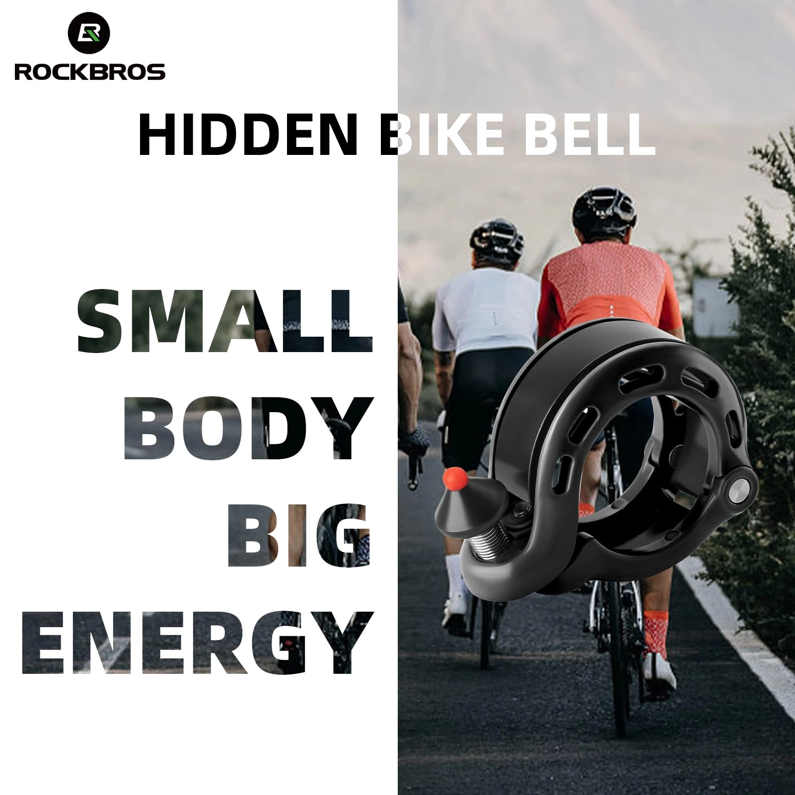 ROCKBROS Hidden Bike Bell Clear Loud Sound 22.2/25.4/31.8mm Bars 100DB Bike Horn