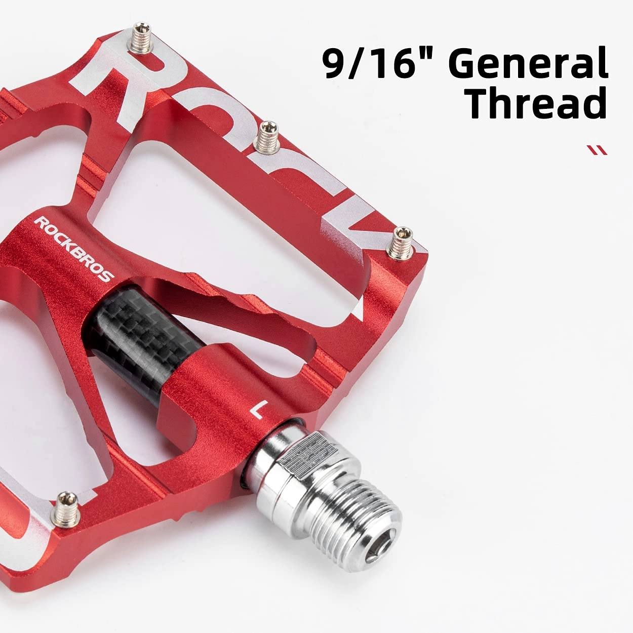ROCKBROS Mountain Bike Pedals MTB BMX  Pedals CNC Non-Slip Lightweight Aluminum Alloy Bicycle Pedals 9/16"