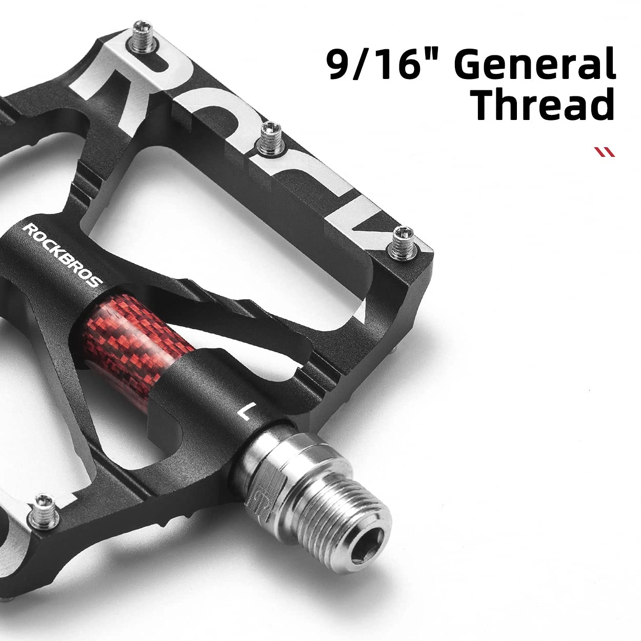 ROCKBROS Mountain Bike Pedals MTB BMX  Pedals CNC Non-Slip Lightweight Aluminum Alloy Bicycle Pedals 9/16"