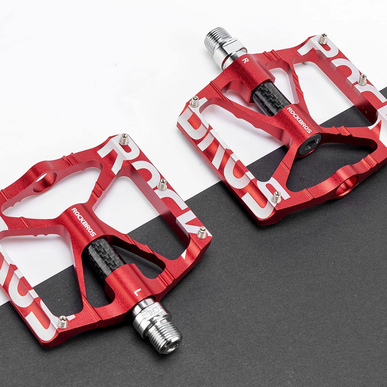 ROCKBROS Mountain Bike Pedals MTB BMX  Pedals CNC Non-Slip Lightweight Aluminum Alloy Bicycle Pedals 9/16"