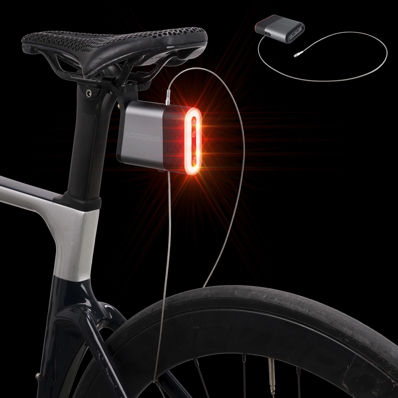 ROCKBROS Smart Bluetooth Lock Light Brake Sensing 5 Modes Diurnal Light