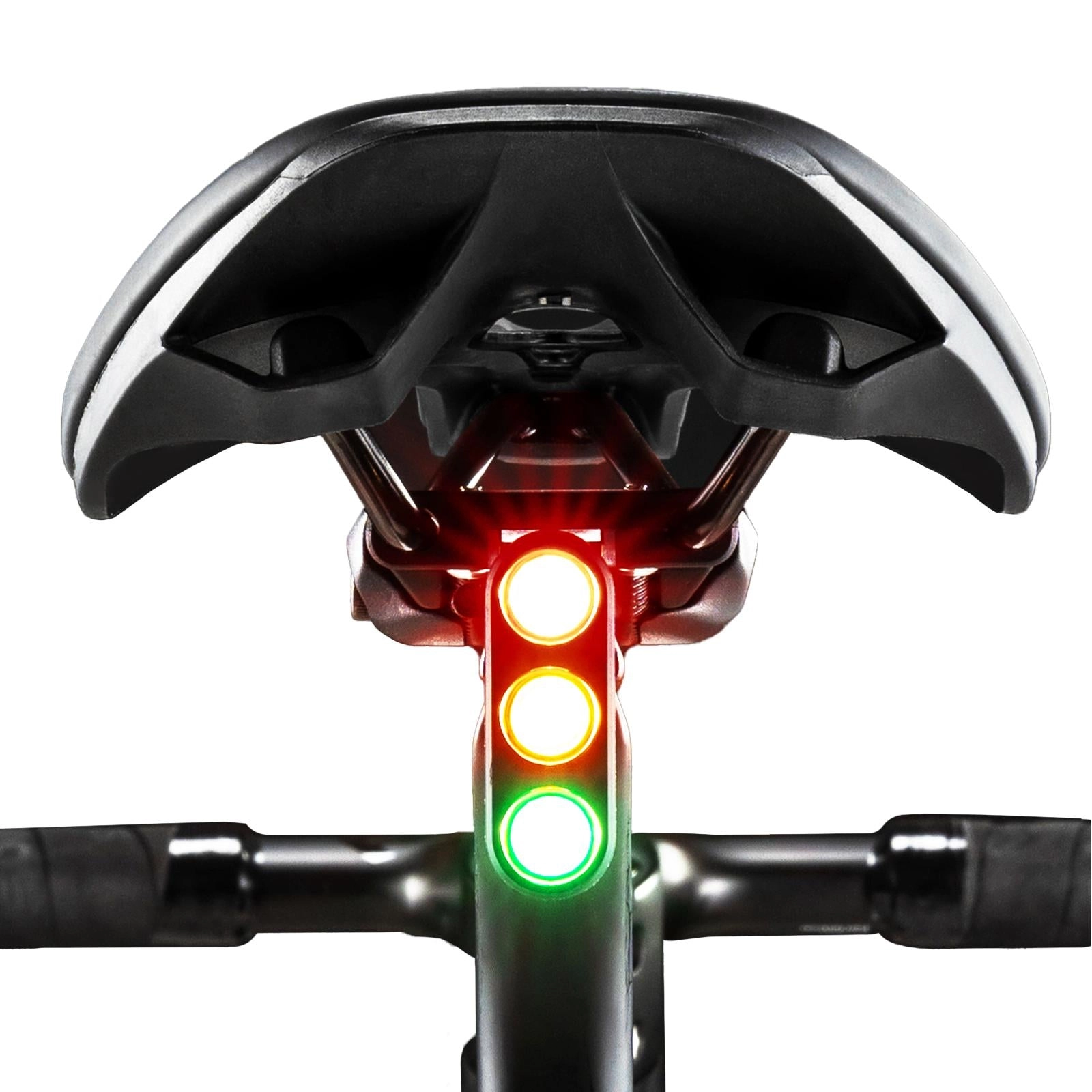 ROCKBROS Smart Waterproof Brake Light Traffic Light Style Rechargeable Bike Taillight