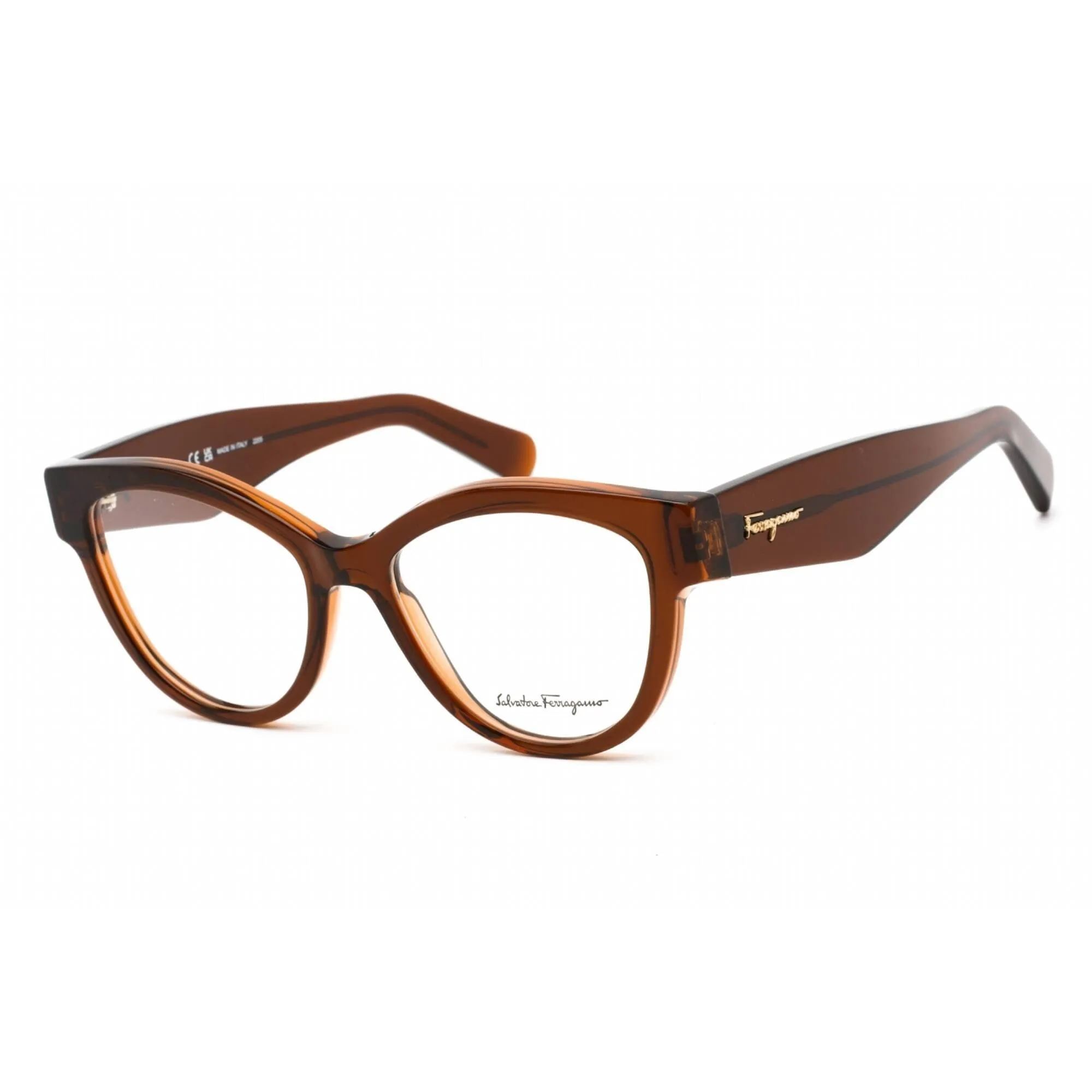 Salvatore Ferragamo Women's Eyeglasses - Deep Caramel Plastic Cat Eye | SF2934 206