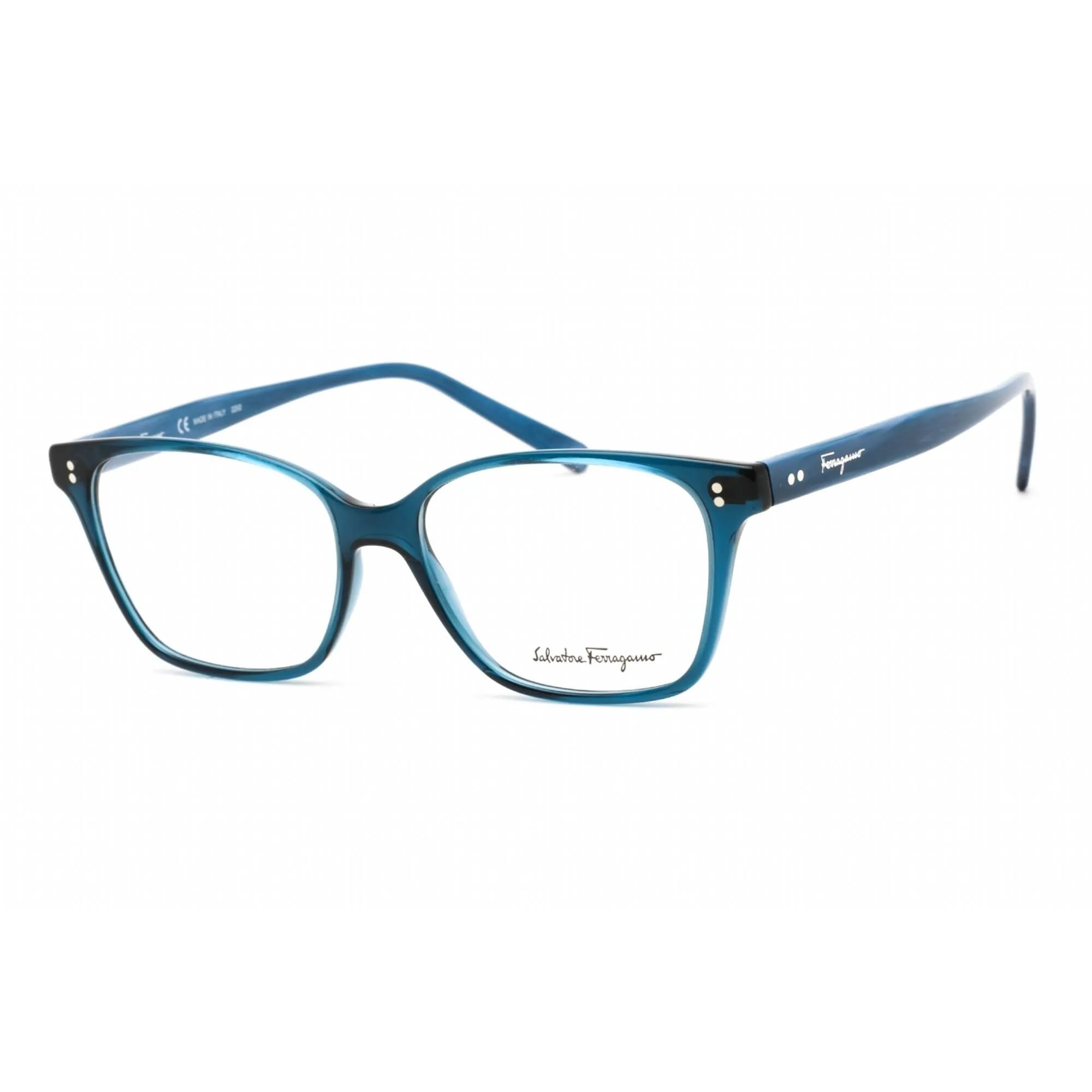 Salvatore Ferragamo Women's Eyeglasses - Transparent Blue Plastic Frame | SF2928 432