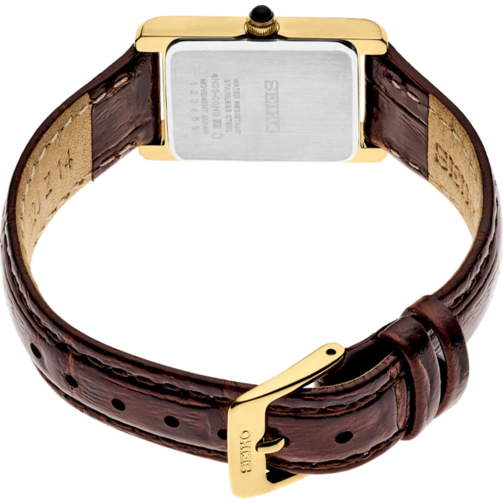 Seiko Essentials Rectangular Gold-Tone Quartz Watch