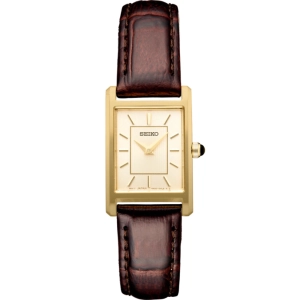 Seiko Essentials Rectangular Gold-Tone Quartz Watch