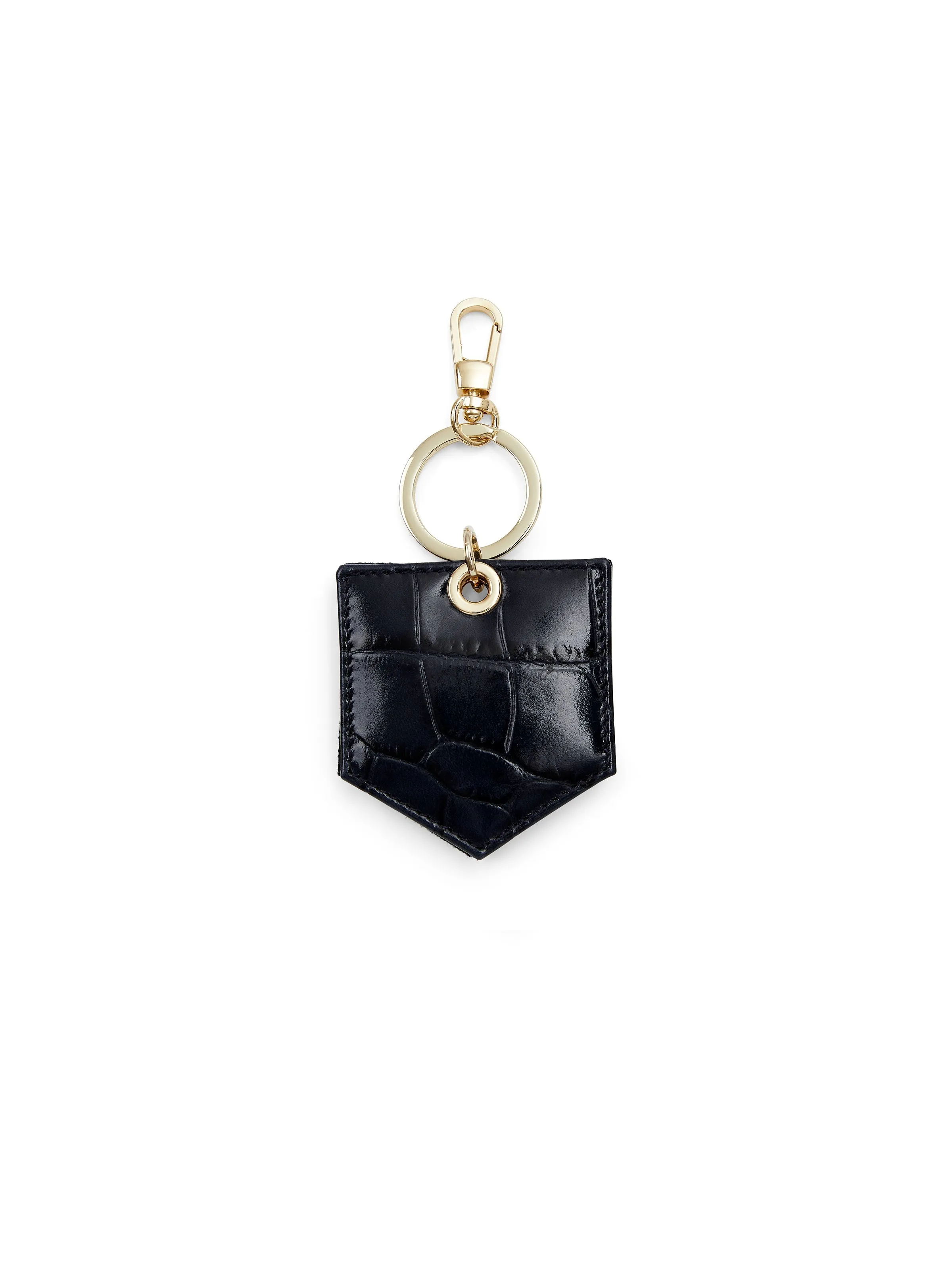 Signature Key Ring Mirror - High Shine Navy Croc