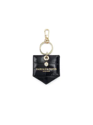 Signature Key Ring Mirror - High Shine Navy Croc