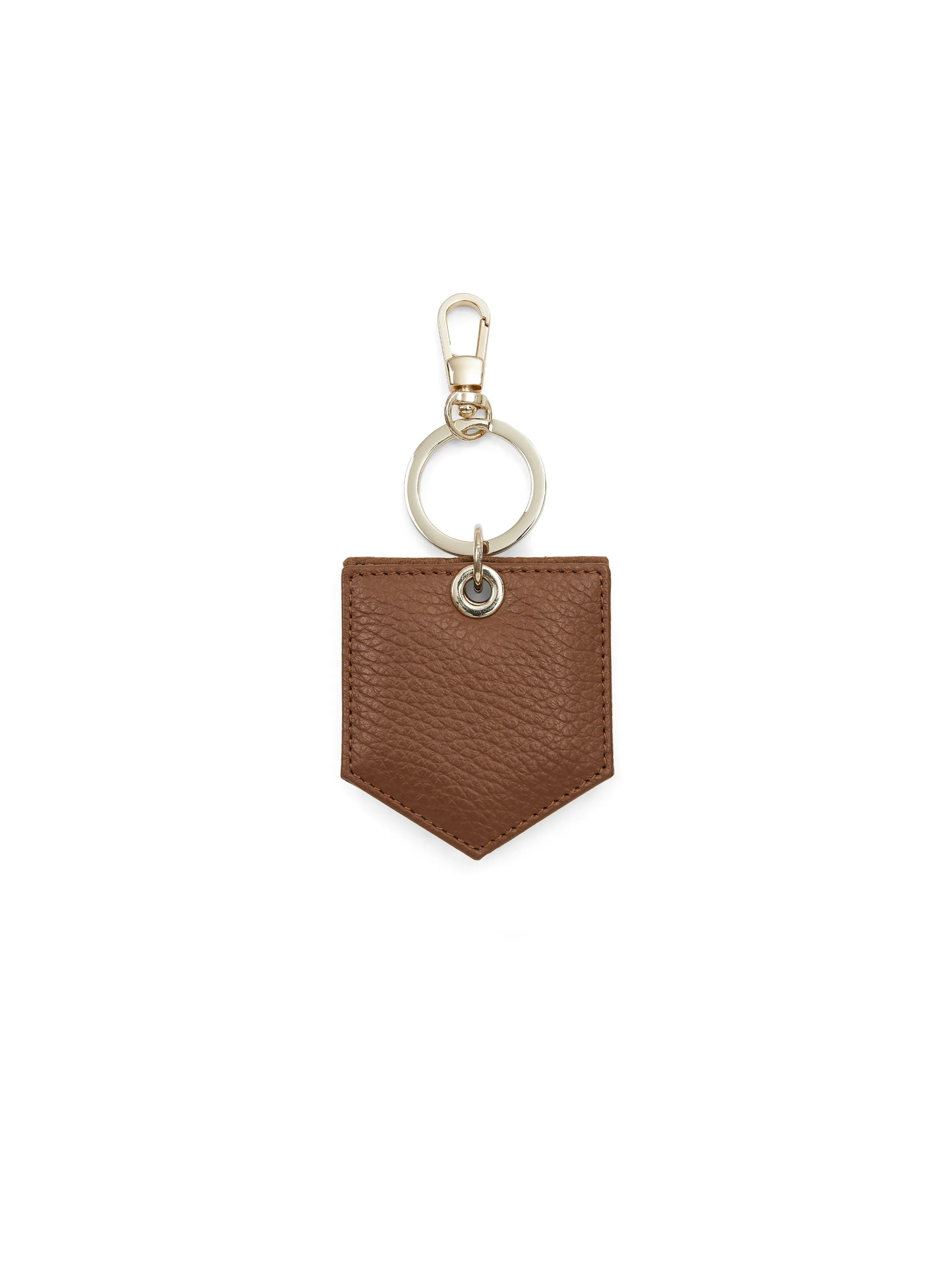 Signature Key Ring Mirror - Pebbled Tan Leather