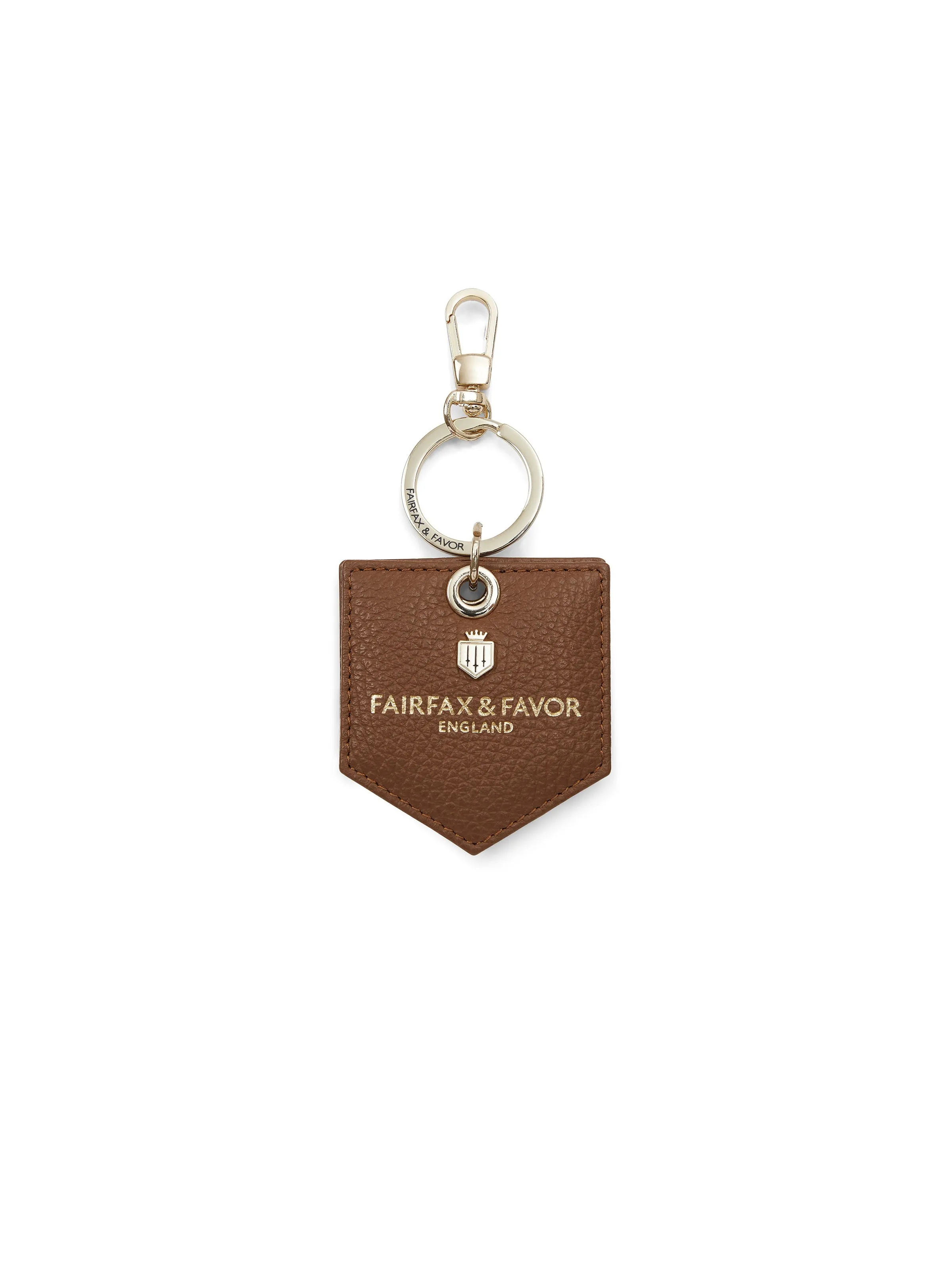 Signature Key Ring Mirror - Pebbled Tan Leather