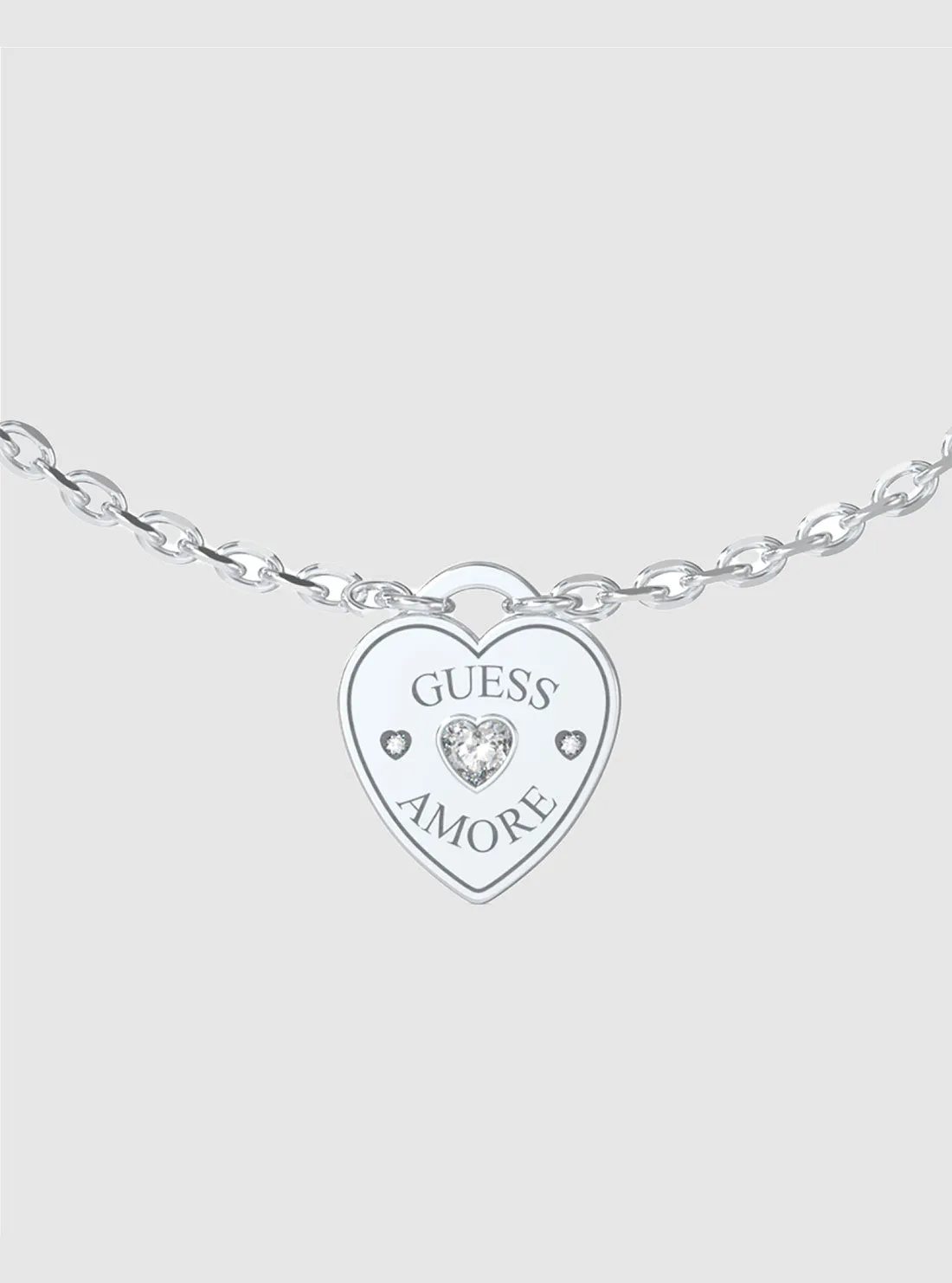 Silver Logo Heart Charm Bracelet