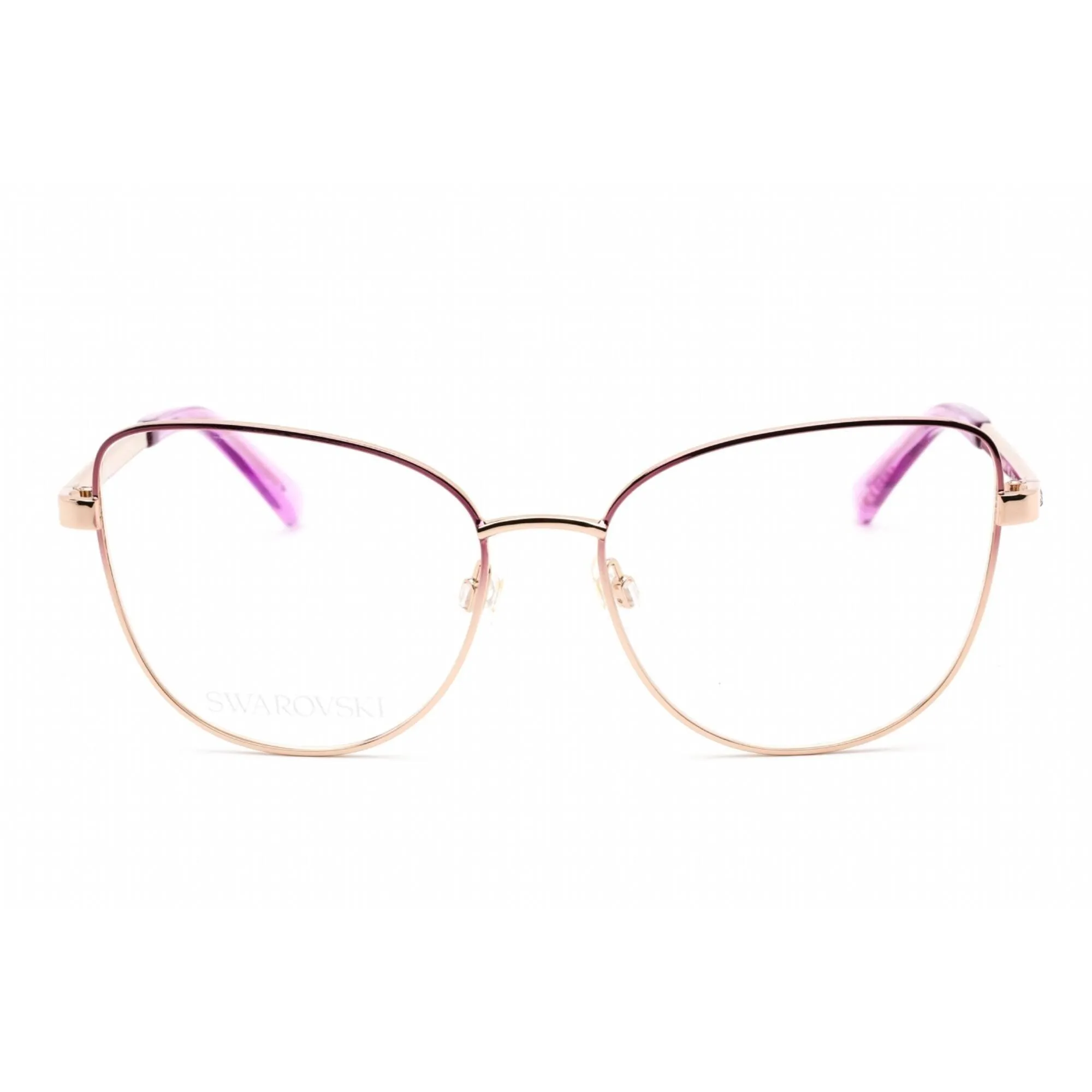 Swarovski Women's Eyeglasses - Cat Eye Shape Violet/Rose Gold Metal Frame | SK5451 083