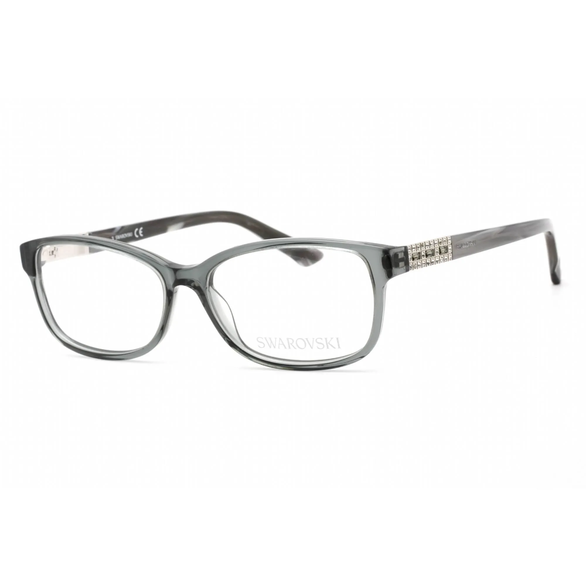 Swarovski Women's Eyeglasses - Full Rim Rectangular Grey Plastic Frame | SK5155 020