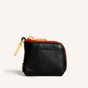 Syd Pouch | Black/Brushed Gold Red Zip
