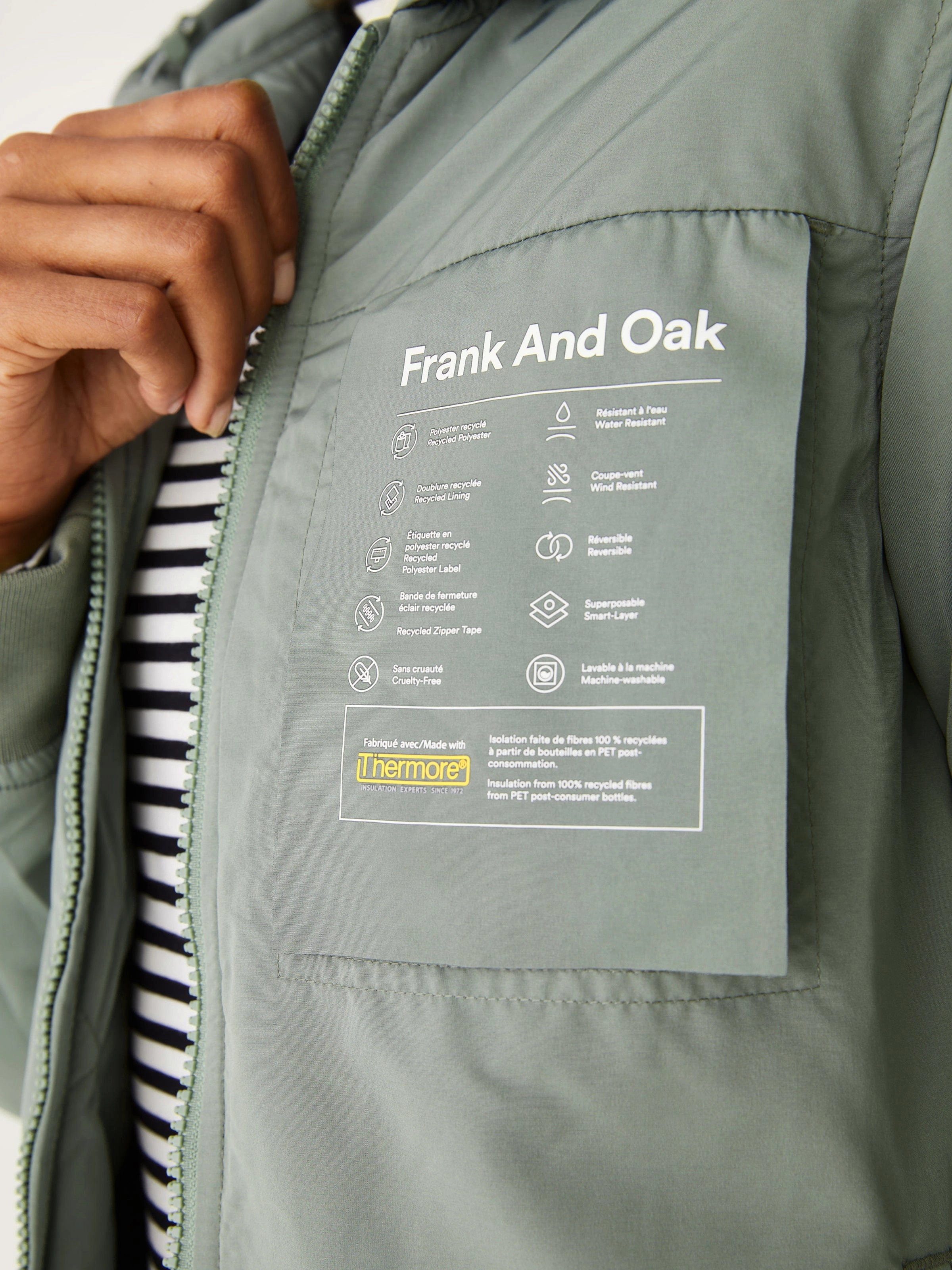 The Skyline Hooded Coat in Agave green