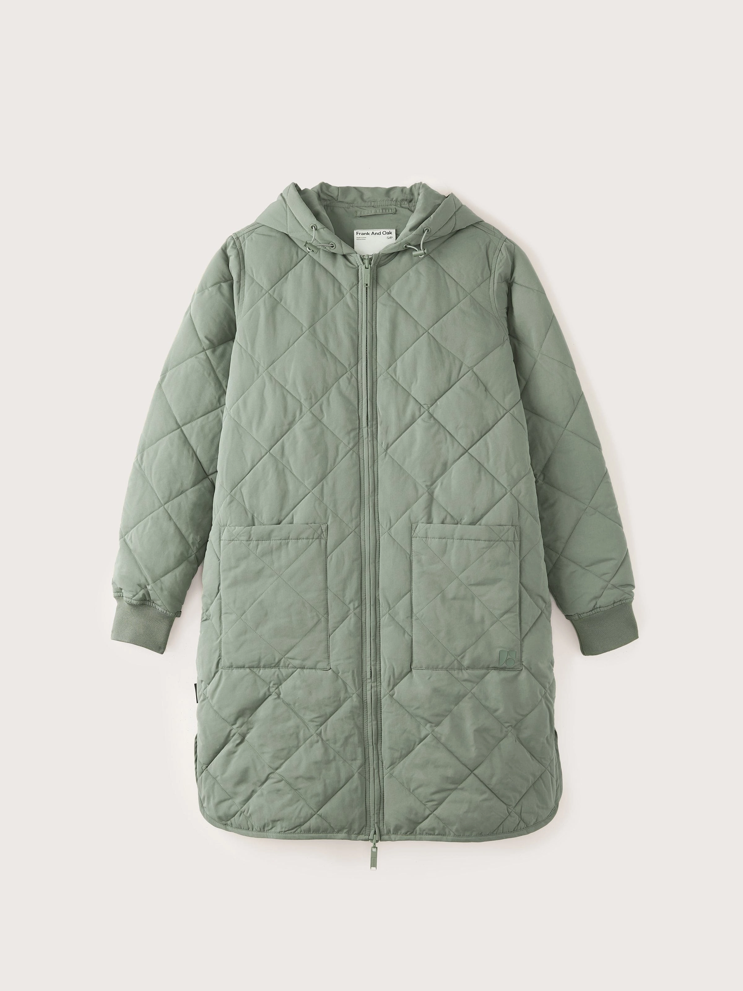 The Skyline Hooded Coat in Agave green