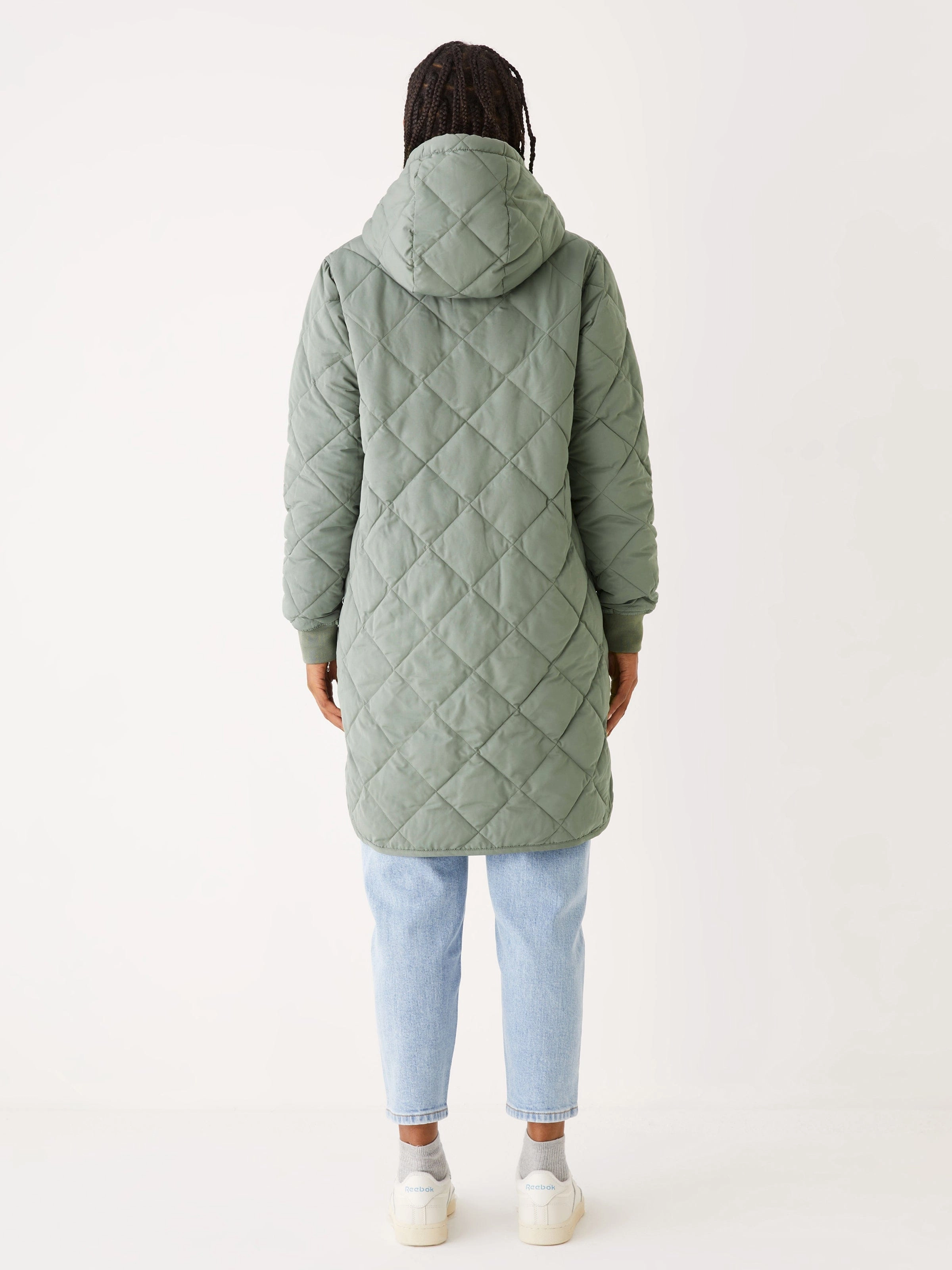 The Skyline Hooded Coat in Agave green