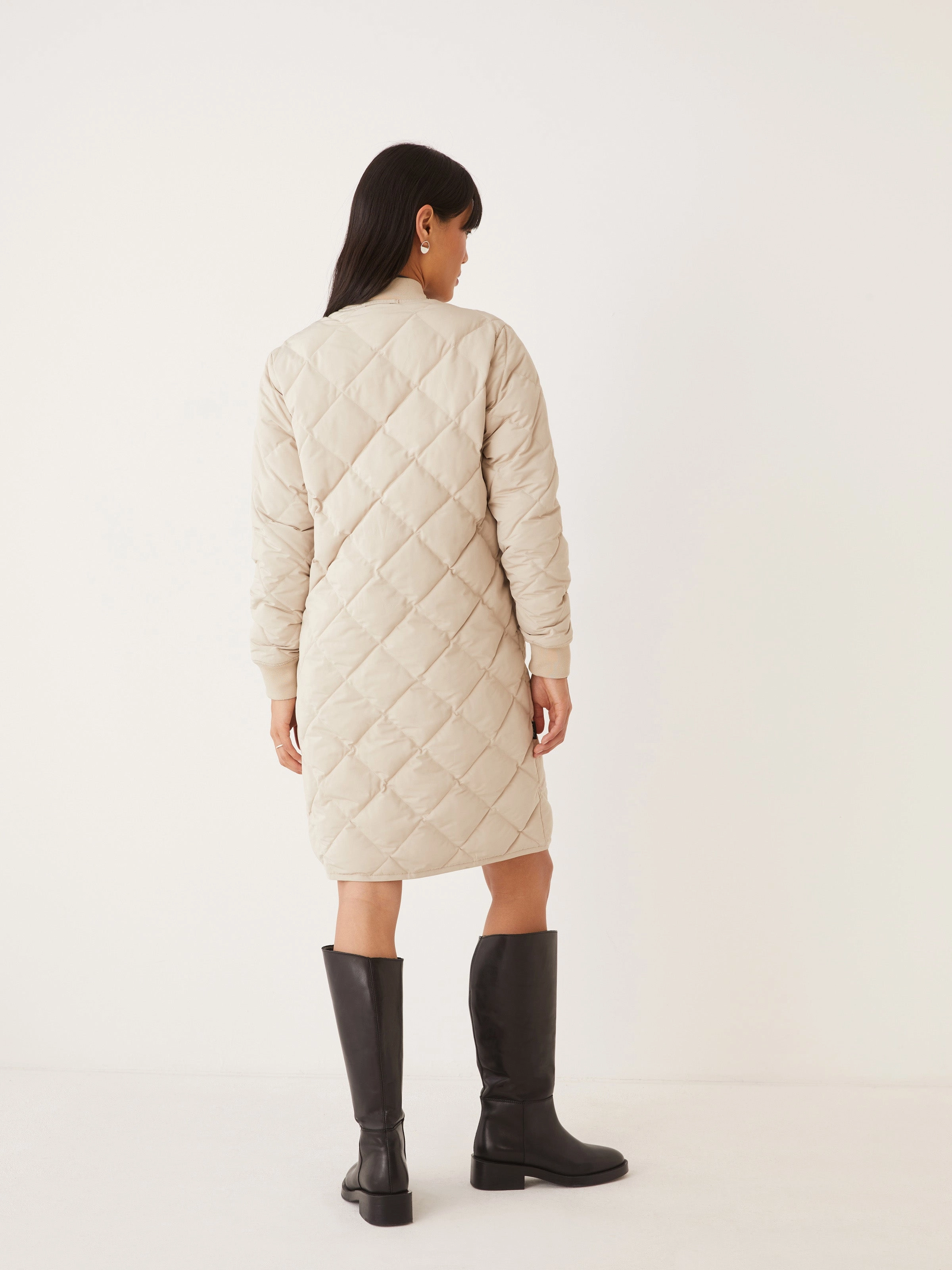 The Skyline Reversible Maxi Bomber in Feather Grey