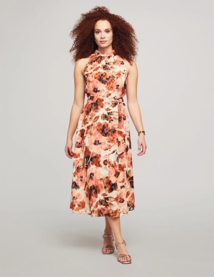 Tie Neck Halter Midi Dress- Sale