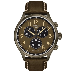 Tissot Chrono XL 45mm Khaki Dial Khaki PVD Steel Gents Quartz Watch T1166173609200