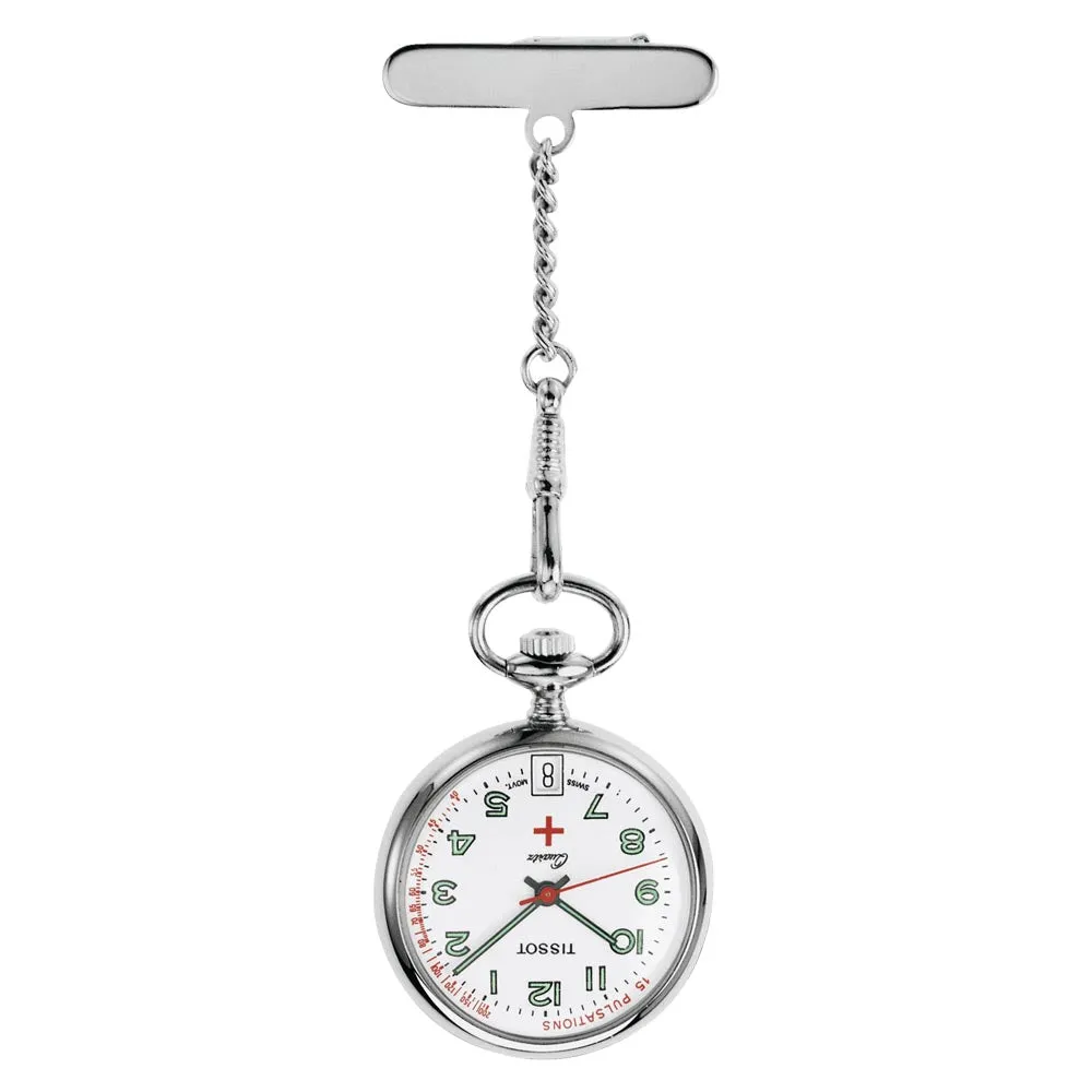 Tissot T-Pocket 30.1mm White Dial Chromium Plated Brass Pendant Watch T81722112