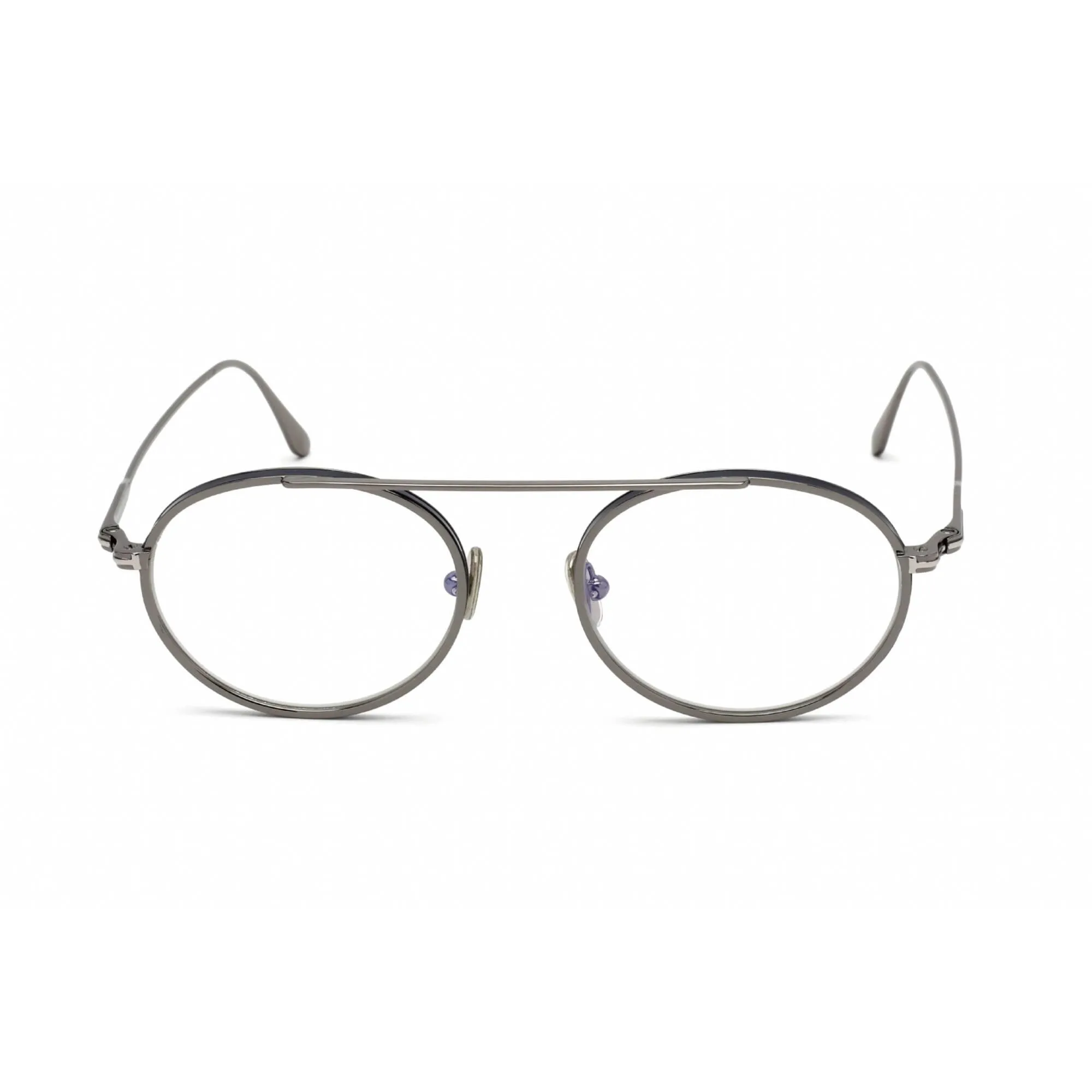Tom Ford Women's Eyeglasses - Shiny Gunmetal Metal Round Shape Frame | FT5692-B 008