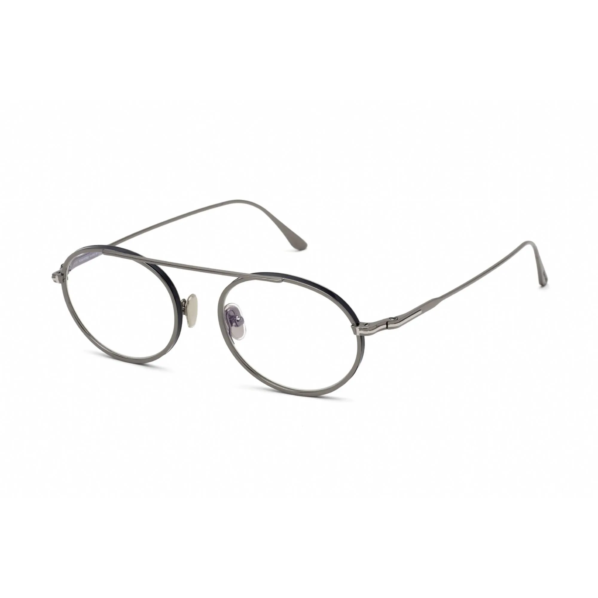 Tom Ford Women's Eyeglasses - Shiny Gunmetal Metal Round Shape Frame | FT5692-B 008